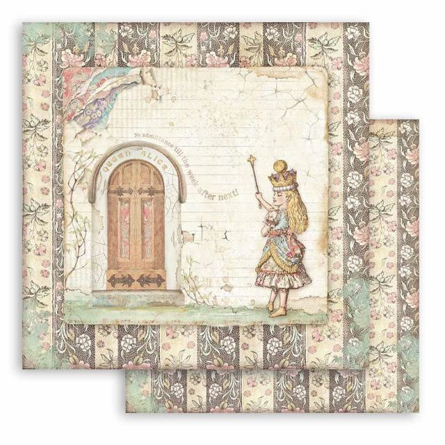 Scrapbooking paper double face - Alice door