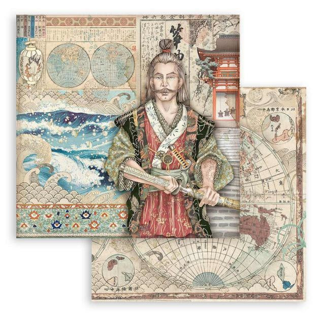 Scrapbooking Double face sheet - Sir Vagabond in Japan samurai