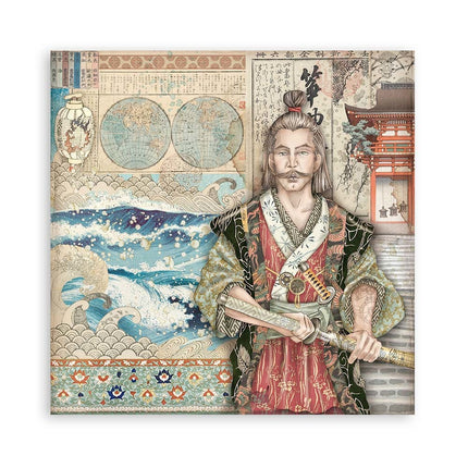 Scrapbooking Double face sheet - Sir Vagabond in Japan samurai