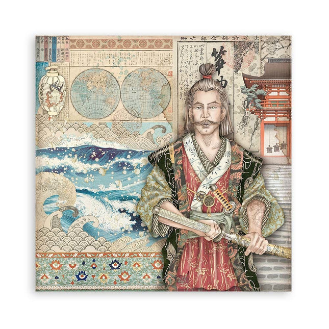 Scrapbooking Double face sheet - Sir Vagabond in Japan samurai