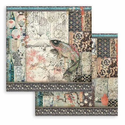 Scrapbooking Double face sheet - Sir Vagabond in Japan mechanical fish