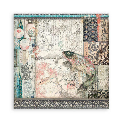 Scrapbooking Double face sheet - Sir Vagabond in Japan mechanical fish