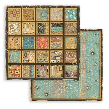 Scrapbooking Double face sheet - Klimt square textures