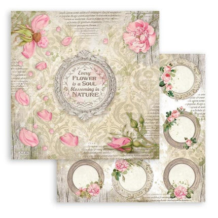 Scrapbooking Double face sheet - Romantic Garden House garlands