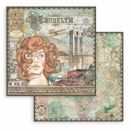 Scrapbooking Double face sheet - Sir Vagabond Aviator lady