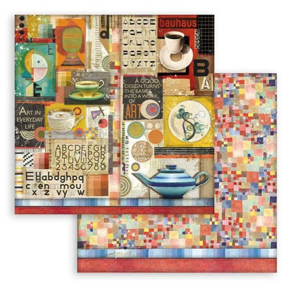 Scrapbooking Double face sheet - Bauhaus cups