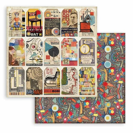 Scrapbooking Double face sheet - Bauhaus tags