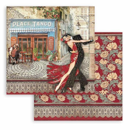 Scrapbooking Double face sheet - Desire Place du tango
