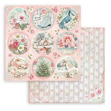 Scrapbooking Double face sheet - Sweet winter rounds