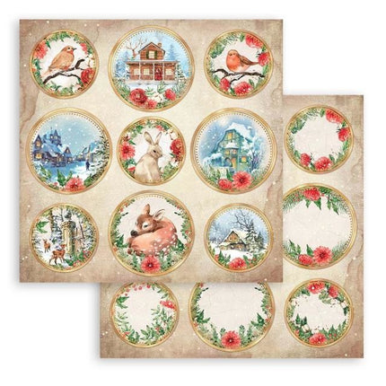 Scrapbooking Double face sheet - Romantic Home for the holidays rounds