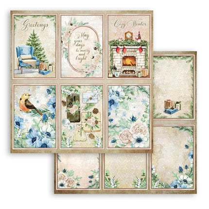 Scrapbooking Double face sheet - Romantic Cozy winter cards