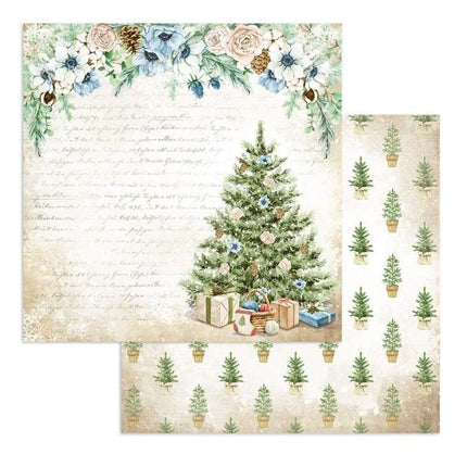 Scrapbooking Double face sheet - Romantic Cozy winter Christmas tree