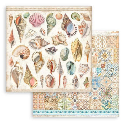 Scrapbooking Double face sheet - Blue Dream shells