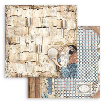 Scrapbooking Double face sheet - Vintage Library book pages