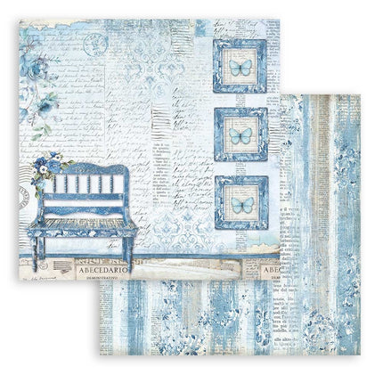Scrapbooking Double face sheet - Blue Land bench