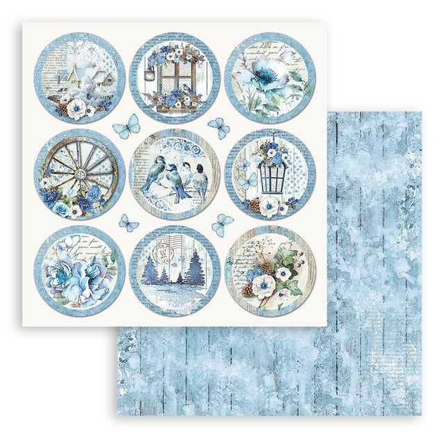 Scrapbooking Double face sheet - Blue Land rounds