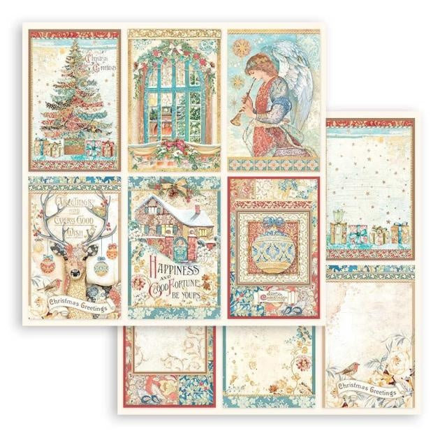 Scrapbooking Double face sheet - Christmas Greetings 6 cards