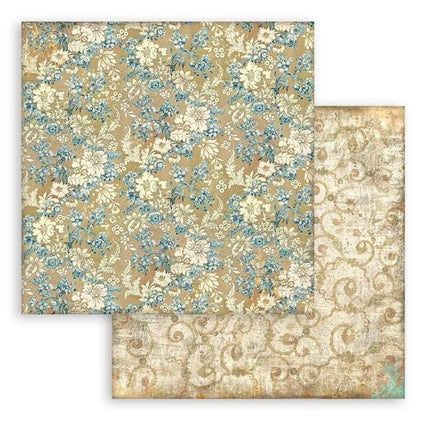 Scrapbooking Double face sheet - Christmas Greetings blue texture