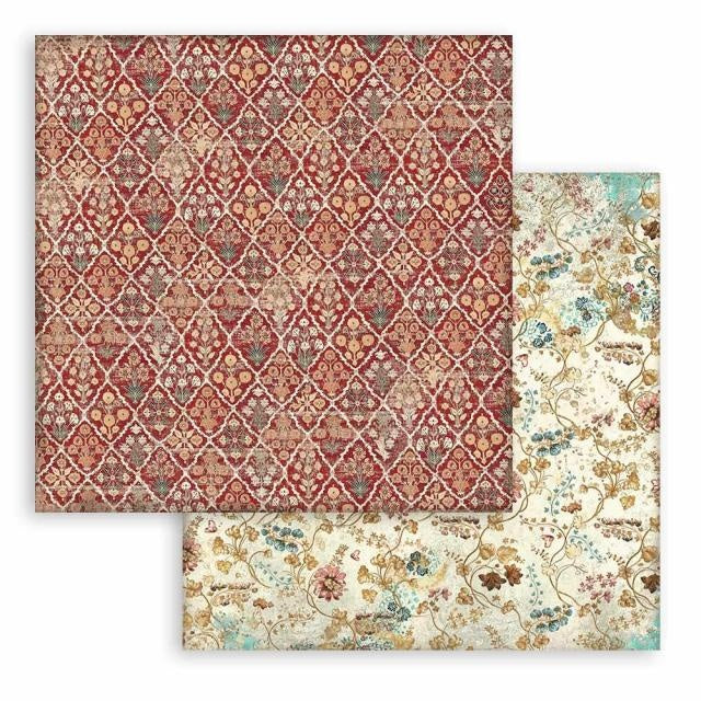 Scrapbooking Double face sheet - Christmas Greetings red texture