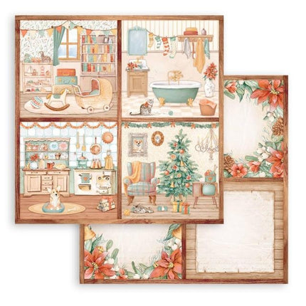 Scrapbooking Double face sheet - All Around Christmas 4 cards