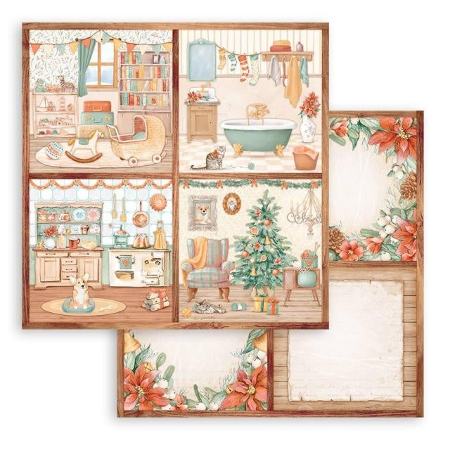 Scrapbooking Double face sheet - All Around Christmas 4 cards