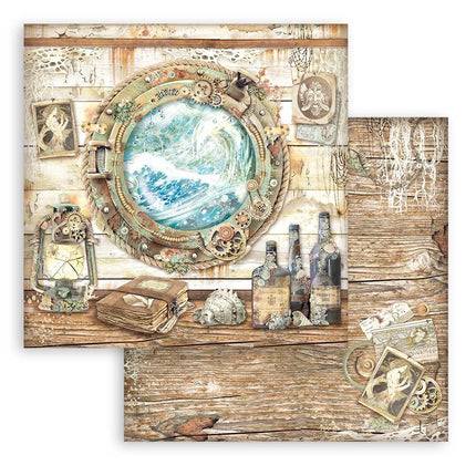 Scrapbooking Double face sheet - Songs of the Sea portholes