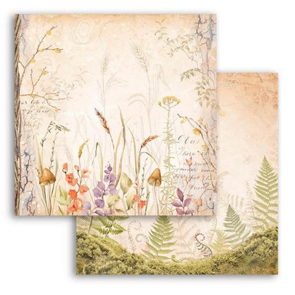 Scrapbooking Double face sheet - Woodland grassland