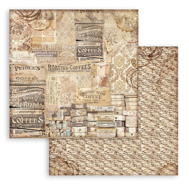 Scrapbooking Double face sheet - Coffee and Chocolate pattern