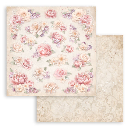 Scrapbooking Double face sheet - Romance Forever floral pattern