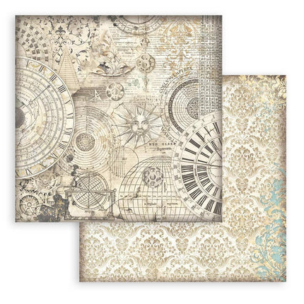 Scrapbooking Double face sheet - Sir Vagabond in Fantasy World ochre pattern