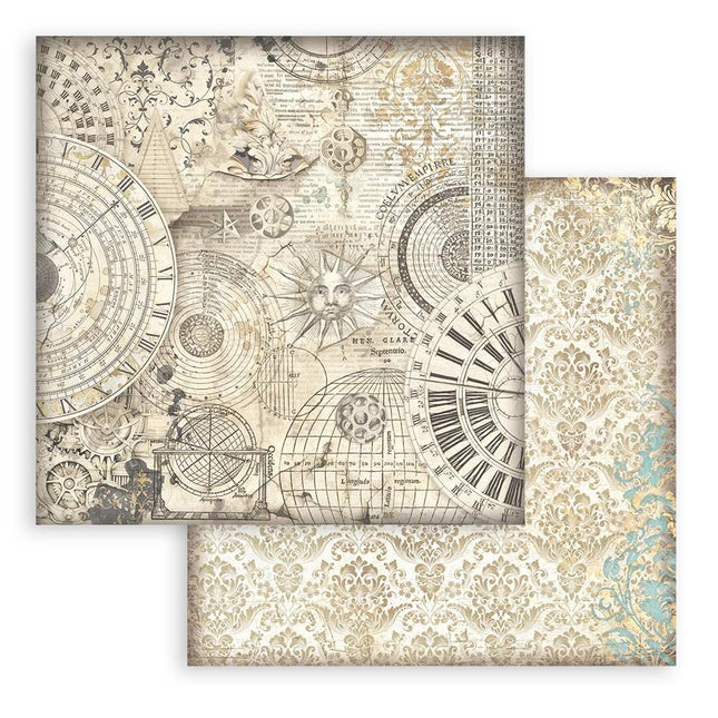 Scrapbooking Double face sheet - Sir Vagabond in Fantasy World ochre pattern