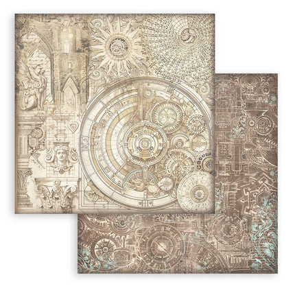 Scrapbooking Double face sheet - Sir Vagabond in Fantasy World ochre pattern 2