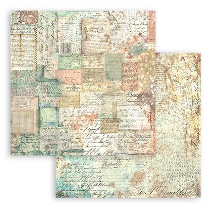Double-sided Scrapbook Paper - Brocante Antiques patchwork cards