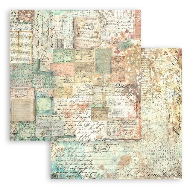 Double-sided Scrapbook Paper - Brocante Antiques patchwork cards