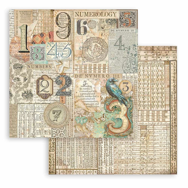 Double-sided Scrapbook Paper - Fortune numbers