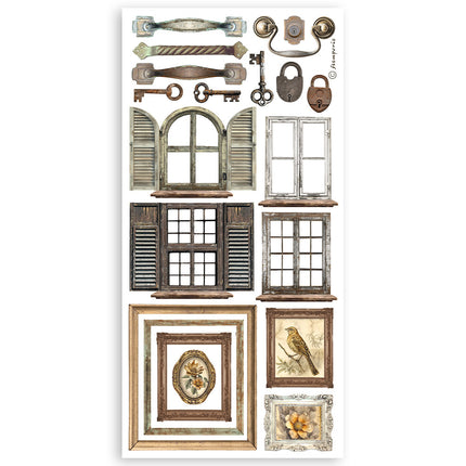 Paper cut-outs Double Face - 4 sheets 15x30.5 cm - Golden Harmony
