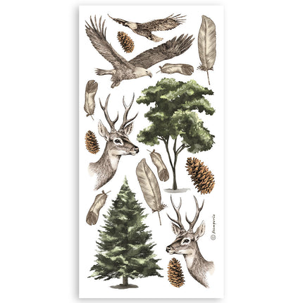 Paper cut-outs Double Face - 4 sheets 15x30.5 cm - Forest