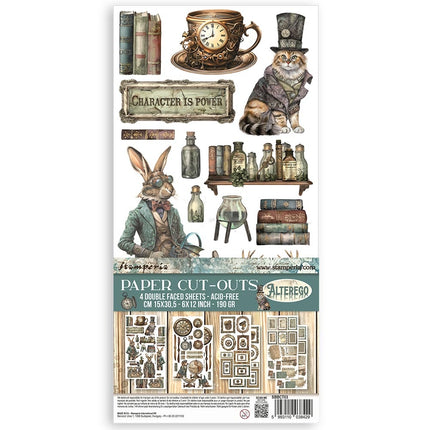 Paper cut-outs 2 Double Face - 4 sheets cm 15x30.5 - Alterego