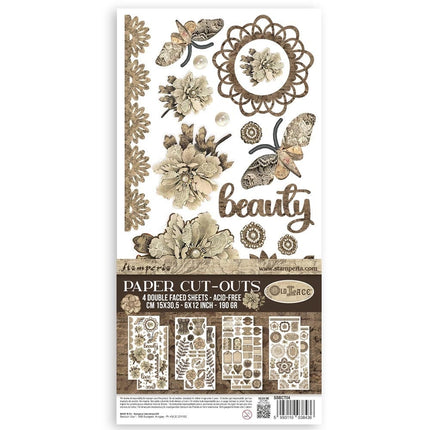 Paper cut-outs 2 Double Face - 4 sheets cm. 15x30.5 - Old Lace