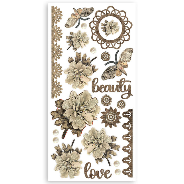 Paper cut-outs 2 Double Face - 4 sheets cm. 15x30.5 - Old Lace