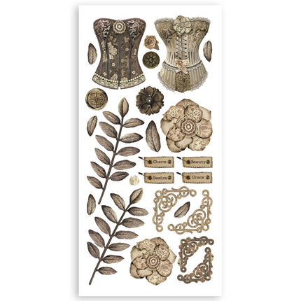 Paper cut-outs 2 Double Face - 4 sheets cm. 15x30.5 - Old Lace