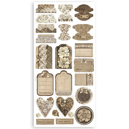 Paper cut-outs 2 Double Face - 4 sheets cm. 15x30.5 - Old Lace