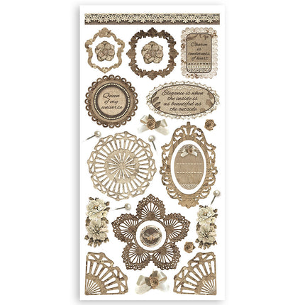 Paper cut-outs 2 Double Face - 4 sheets cm. 15x30.5 - Old Lace
