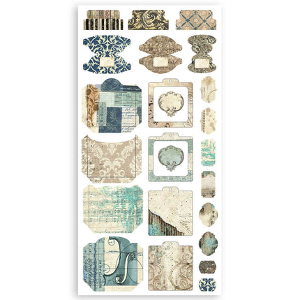 Double-sided paper cut-outs - 4 sheets 15x30.5 cm - Music