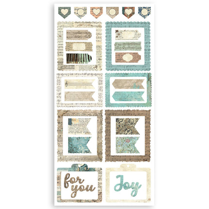 Double-sided paper cut-outs - 4 sheets 15x30.5 cm - Music