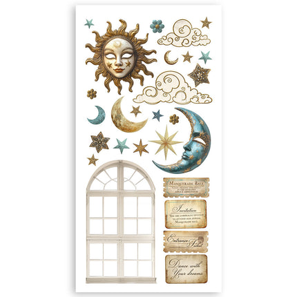 Paper cut-outs 2 Double Face - 4 sheets 15x30.5 cm - Masquerade