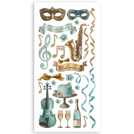 Paper cut-outs 2 Double Face - 4 sheets 15x30.5 cm - Masquerade