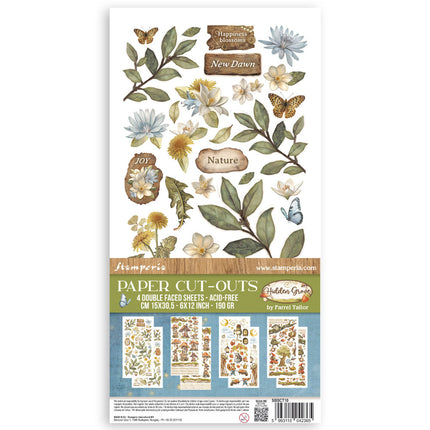 Paper cut-outs 2 Double Face - 4 sheets 15x30.5 cm - Hidden Grove