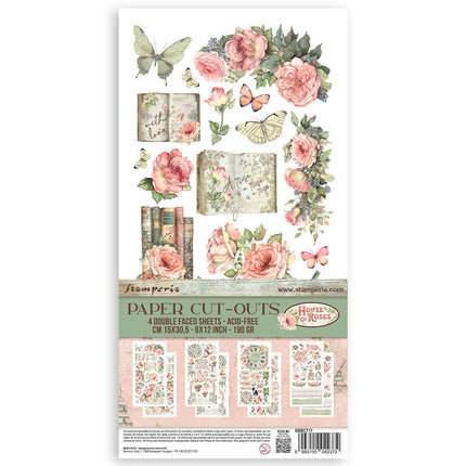Paper cut-outs 2 Double Face - 4 sheets 15x30.5 cm - House of Roses