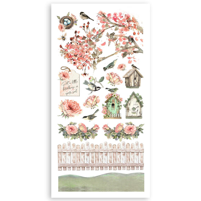 Paper cut-outs 2 Double Face - 4 sheets 15x30.5 cm - House of Roses